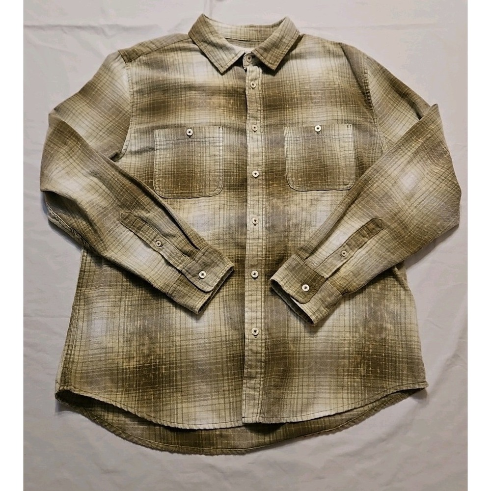 Aeropostale Green Plaid Flannel Long Sleeve Button Up Shirt Mens Large